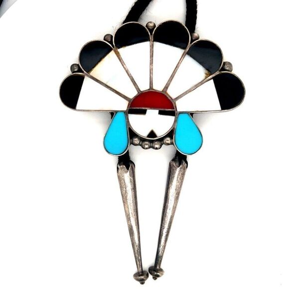 Native American Sterling Bolo Necklace